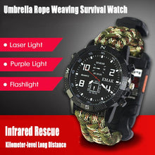 Load image into Gallery viewer, Outdoor Military Survival Sport Swimming Wrist Watch Tactical Bracelet Outdoor Emergency Survival Multifunctional Watch