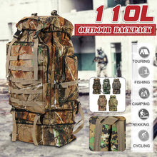 Load image into Gallery viewer, 110L Camouflage Military Tactical Backpack Bag Outdoor Travel Hiking Climbing Waterproof Outdoor Camping Hiking Rucksack Bag
