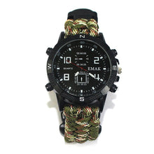 Load image into Gallery viewer, Outdoor Military Survival Sport Swimming Wrist Watch Tactical Bracelet Outdoor Emergency Survival Multifunctional Watch

