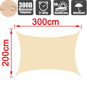 Summer outdoor waterproof anti-UV shade canvas Oxford cloth sunscreen rain cover garden courtyard awning 300D awning