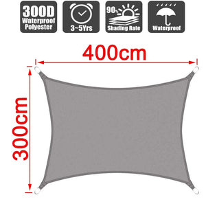 Summer outdoor waterproof anti-UV shade canvas Oxford cloth sunscreen rain cover garden courtyard awning 300D awning